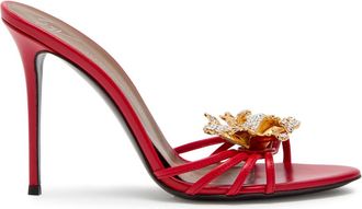 Giuseppe Zanotti Clandestino 105 Embellished Leather Sandals - Red - 37 (IT37 / UK4)