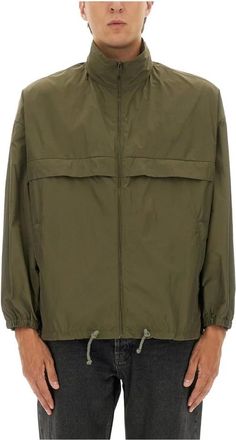 Saint Laurent Jassen, Heren, Groen, L, Polyester, Waterafstotend Windjack met Rits