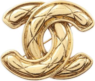 Chanel 1986-1988 broche met CC-logo - Goud