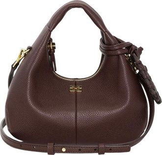 Ganni Hobo Mini Grained - - Bags - Donna - Marrone - ONE SIZE