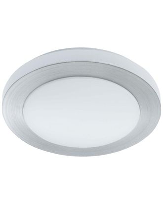 Eglo Eglo Carpi 1 1 Light Integrated Led Ceiling Light With Brushed Aluminum Finish & White Plastic Diffuser