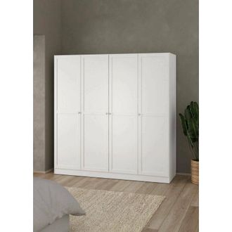 Dmora Dmora - Gran Armario Presidenti, Muebles De Dormitorio, Vestidor, Armario De Ropa, 196x62 H200 Cm, Blanco