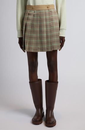 Moncler Plaid Wrap Skirt in Light Brown at Nordstrom, Size 6 Us
