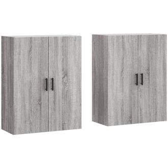 vidaXL Armarios De Pared 2 Unidades Gris Sonoma 69,5x34x90 Cm Vidaxl