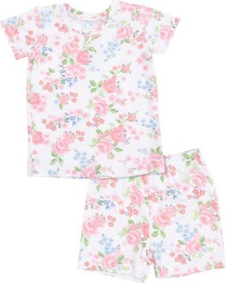 Angel Dear Kids Little Roses Shirt & Shorts Set in Pink Ivory at Nordstrom, Size 2T