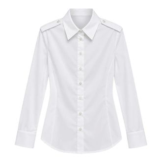 Liviana Conti Geklede Blouse - Dames - Blouses & Shirts - Wit - Maat: L Katoen