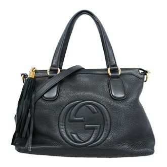 Gucci Black Leather Tote Bag (Pre-Owned)