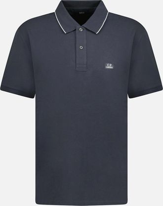 C.P. Company Mens CP Company Stretch Piquet Striped Collar Polo Shirt Black Sand - Size: 42