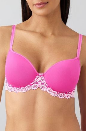 Wacoal Embrace Lace T-Shirt Bra in Wild Azalea/Cradle Pink at Nordstrom, Size 36Ddd