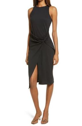 Chelsea28 Sleeveless Twist Detail Dress in Black at Nordstrom Rack, Size Medium