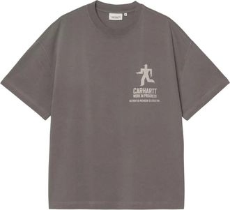 Carhartt Work in Progress Tops, Heren, Grijs, M, Katoen, Boxy Loose-fit Tee