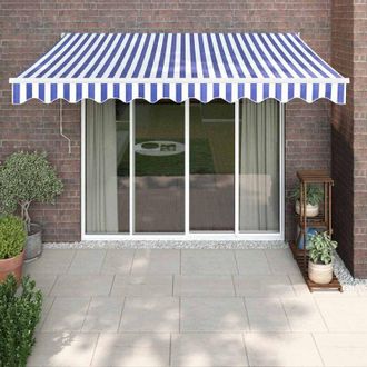 vidaXL Toldo Retr&aacute;ctil Autom&aacute;tico Azul Y Blanco 3,5x2,5 M Vidaxl
