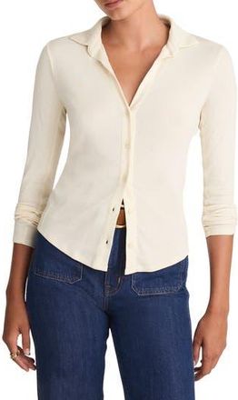 Madewell Camp Long Sleeve Button-Up Shirt in Vintage Ivory at Nordstrom Rack, Size Xx-Large