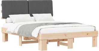 vidaXL Estructura De Cama Con Cabecera Tapizada Gris Oscuro Vidaxl