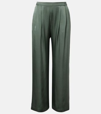 Asceno Isola pleated silk twill wide-leg pants