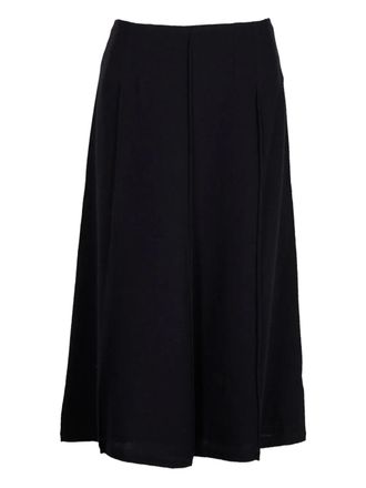 Hermès elasticated-waist midi skirt - women - Wool - 36 - Blue