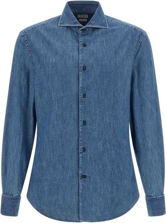 Brunello Cucinelli Blue Denim Shirt