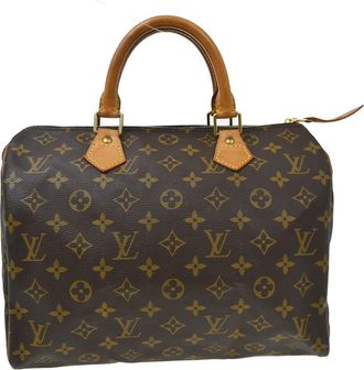 Louis Vuitton Speedy Handbag Monogram Canvas Brown Canvas Handbag (Pre-Owned)