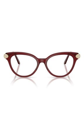 Swarovski 53mm Phantos Optical Glasses in Tranparent Burgundy/Demo Lens at Nordstrom