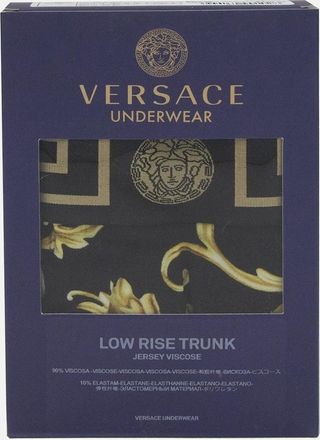 Versace Mens Versace Barocco Low Rise Boxer Trunk Black/gold - Black/Multi - Size: 33/32/32