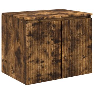 vidaXL Mueble De Ba&ntilde;o Montado En La Pared Roble Ahumado Vidaxl