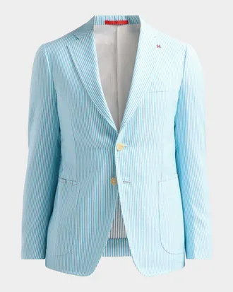 Isaia Seersucker Cotton-Silk Jacket