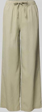 Only Weite Hose aus Viskose-Leinen-Mix Modell CARO in Oliv, Gr&ouml;&szlig;e L