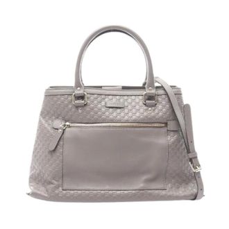 Gucci Pre-owned Handbags, female, Gray, Size: ONE SIZE Pre-owned Micro Guccissima Leather 2way Handbag