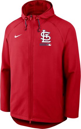 Nike St. Louis Cardinals Authentic Collection Nike Mens Therma-FIT MLB Full-Zip Hooded Jacket in Red | 04HC036NSCN-FHP