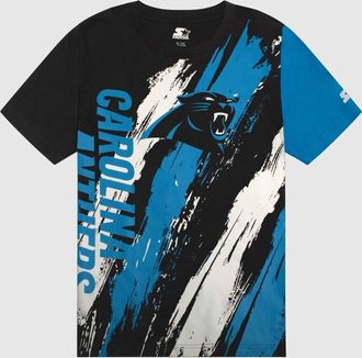 Starter Mens Carolina Panthers Short Sleeve Crew Neck Starter Shirt In Black
