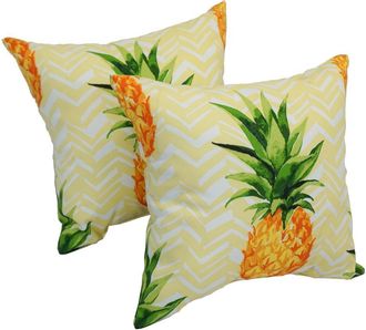 Blazing Needles Spun Polyester 17-inch Outdoor Throw Pillows (Set of 2)