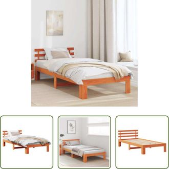 vidaXL Letto in legno - Struttura del letto Marrone cerato 90 x 200 cm Pino massello