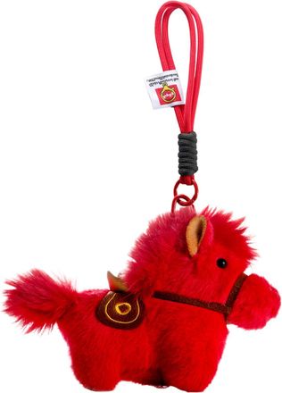 Generic Horse Plush Keychain, Collectible Chinese Pendant, Red with Soft Design, Charm for New Year, Festival Treats Accessory, Cute Pendant for Lovers Family