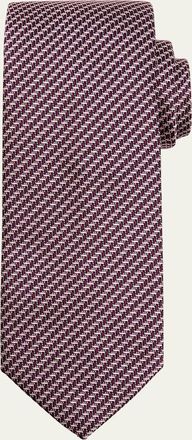Brioni Mens Bicolor Chevron Silk Tie