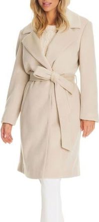 Vince Camuto Belted Coat with Removable Faux Fur Collar in Soft Beige at Nordstrom Rack, Size Xx-Large