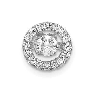Diamond2Deal 14K White Gold Vibrant Lab Grown Diamond Polished Round Pendant (0.41ct, VS, G-H)