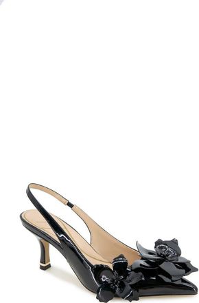 Kenneth Cole Davia Slingback Pointed Toe Pump in Black Patent at Nordstrom, Size 7.5