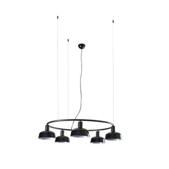 Faro Barcelona Faro Tatawin L&aacute;mpara De Techo Colgante Cil&iacute;ndrica Peque&ntilde;a De 5 Luces Negro Satinado