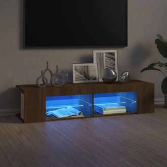 vidaXL Vidaxl - Mueble De Tv Con Luces Led Marr&oacute;n Roble 135x39x30 Cm