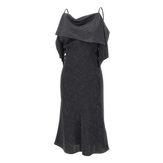 Maison Margiela Folded Jacquard Slip Dress - Dames - Casual kleedjes - Zwart - XS - Rayon - Kleedjes