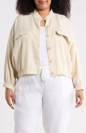 Max Studio Linen Blend Jacket in Natural at Nordstrom Rack, Size 2X