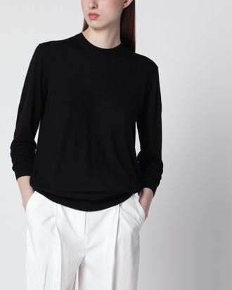 Toteme Maglia girocollo Bewn in lana e seta nera