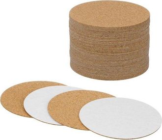 OEM 50 Posavasos Autoadhesivos De Corcho (7,6 X 7,6 Cm), Tapetes De Corcho Con Bordes Redondeados, Perfectos Para Posavasos Caseros [1 Mm De Grosor]