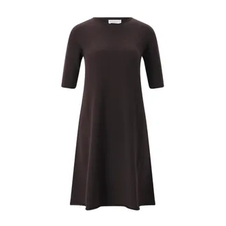 Roberto Collina Vestido midi de mezcla de cachemir - Dresses - Mujer - Marr&oacute;n - XS