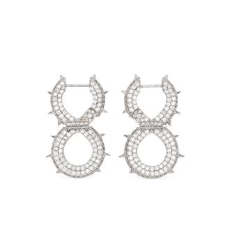 Darkai Spiked Hoop Earrings - Heren - Oorbellen - Grijs - ONE Size - Accessoires