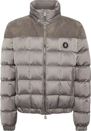 Billionaire Boys Club Piumino trapuntato con inserti in pelle scamosciata - Grigio