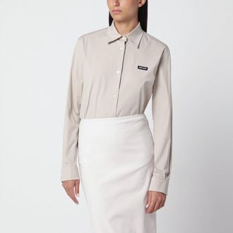Miu Miu Camicia color calce in popeline stretch