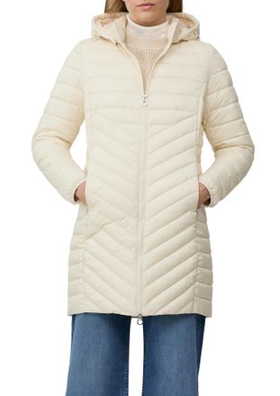 s.Oliver Steppmantel S.OLIVER, Damen, Gr. 36, beige (ecru), Web, Obermaterial: 100% Polyester, unifarben, schmal ca. Mitte Oberschenkel, elastischer Bund, M&auml;nt