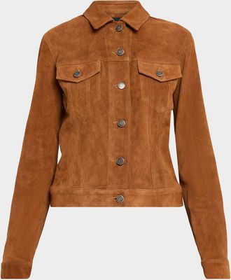 Co&ucirc;t de la Libert&eacute; Donna Suede Trucker Jacket