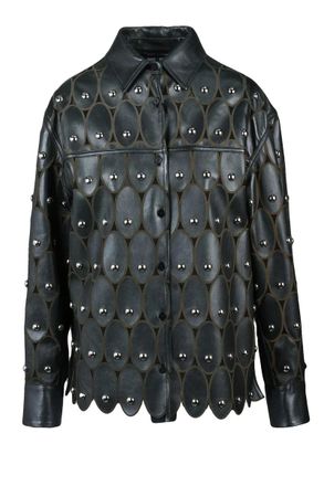 Sword 6.6.44 Leather Studded Shirt - Black